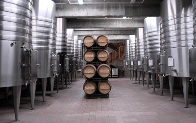 Modern Winery with Steel Tanks in California, USA
