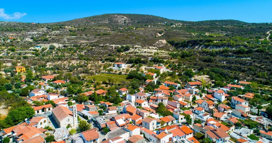 Commandaria_Region Bird's Eye View over the Limassol Region on Cyprus