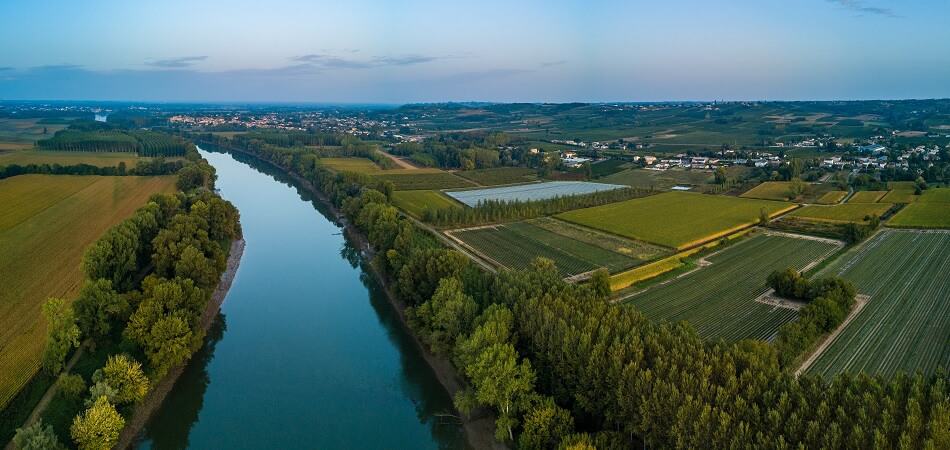 Garonne River Vineyards in the Bordeaux Region