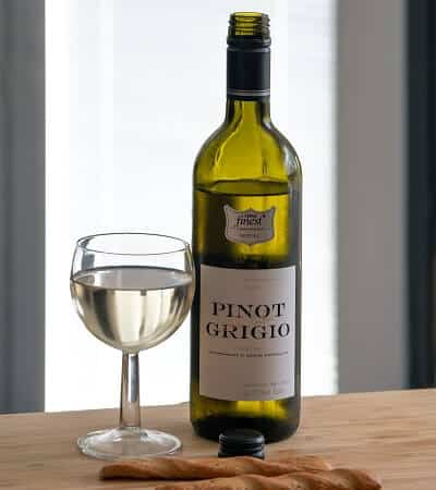 Bottle and Glass of Pinot Grigio