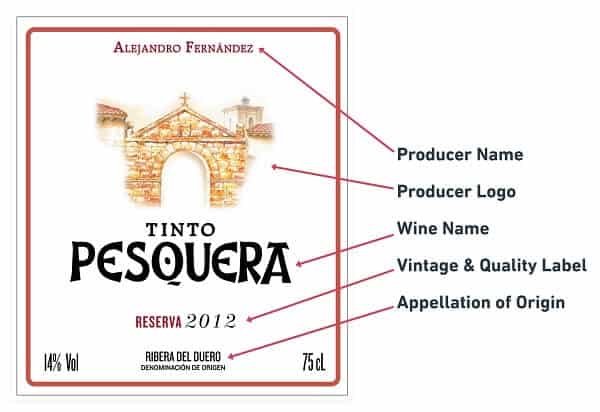 Spanish Wine Bottle Label