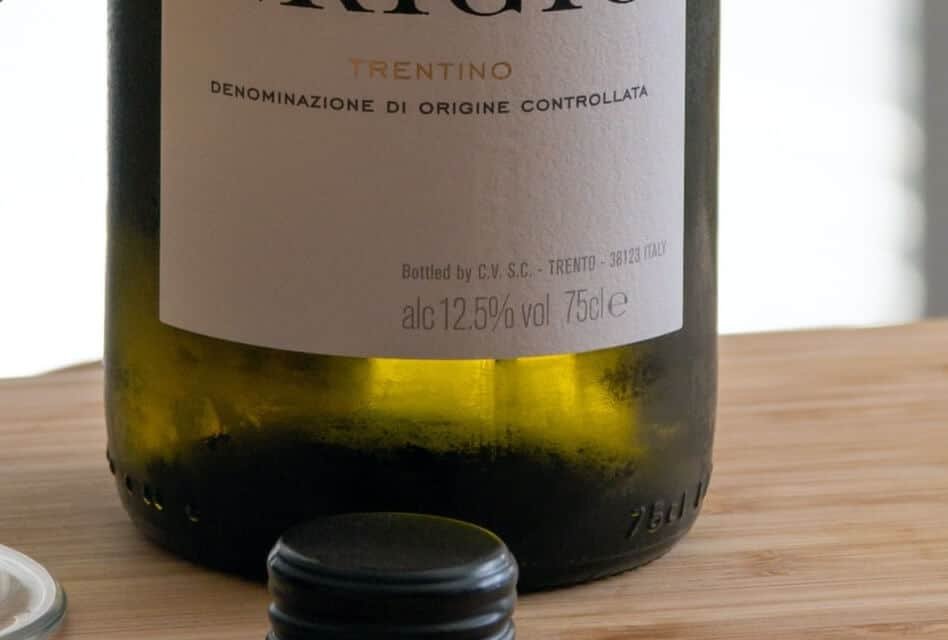 Close-Up of Bottle Label Stating the Volume of Alcohol in Wine