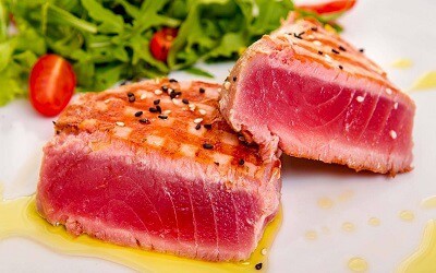 Serving of Tuna Steak with Vegetables