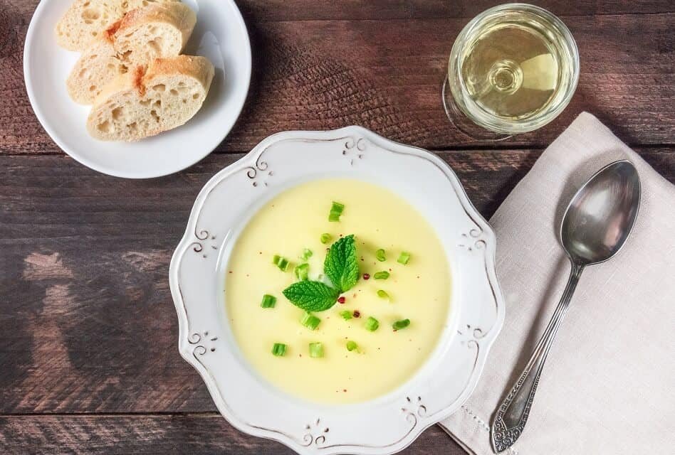 Vichyssoise Soup with Wine