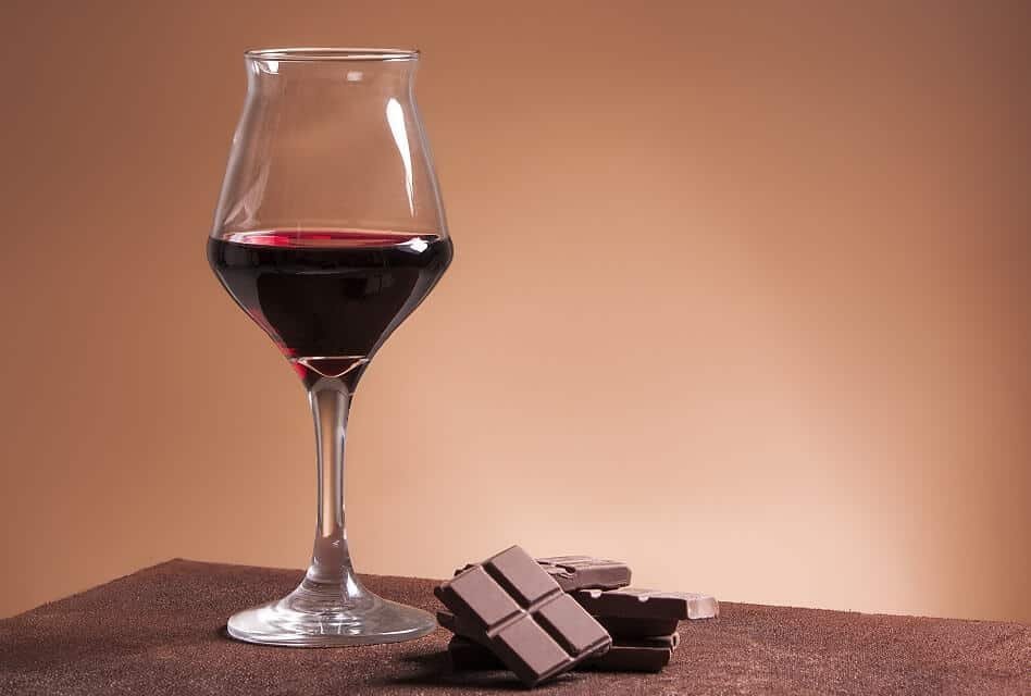 Bar of Chocolate and Wine Glass